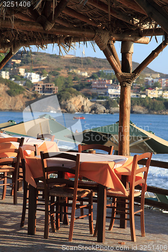 Image of greece beach umbrella