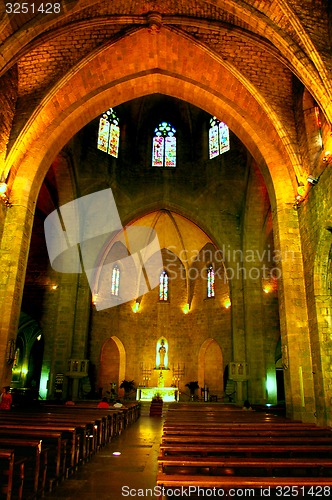 Image of old medieval part of interior in church