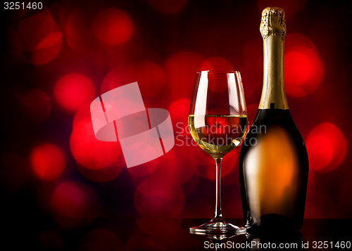 Image of White wine on red