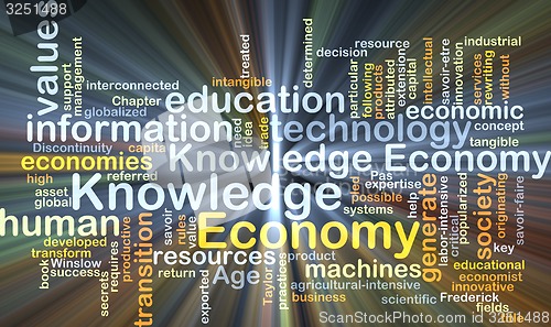 Image of Economy knowledge background concept glowing