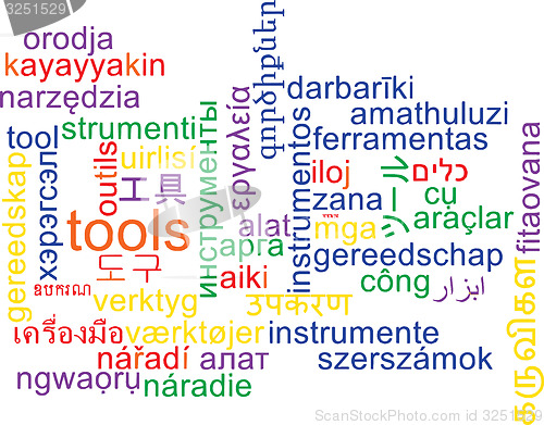 Image of Tools multilanguage wordcloud background concept