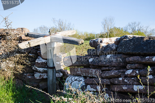 Image of Old wooden turnstile