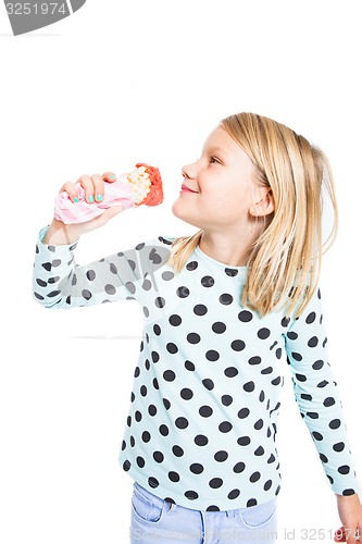 Image of GIrl eating strawberry ice cream