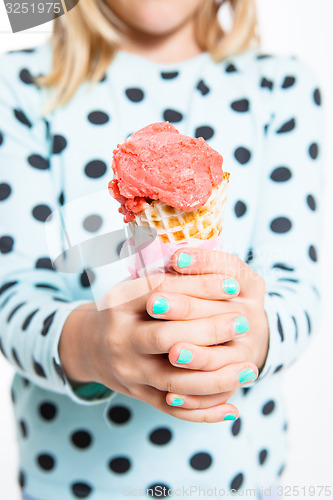 Image of Girl with delicious ice cream 