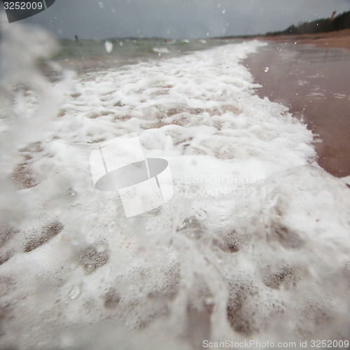 Image of Hanko beach in Finland on a stormy day