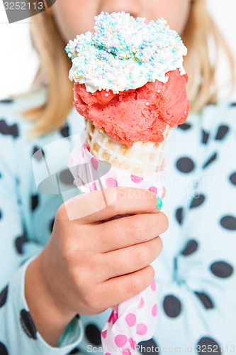 Image of GIrl with delicious ice cream cone