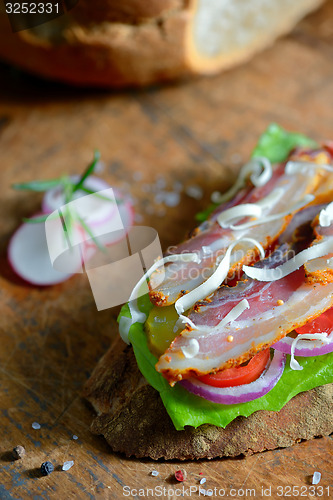 Image of bacon and vegetables