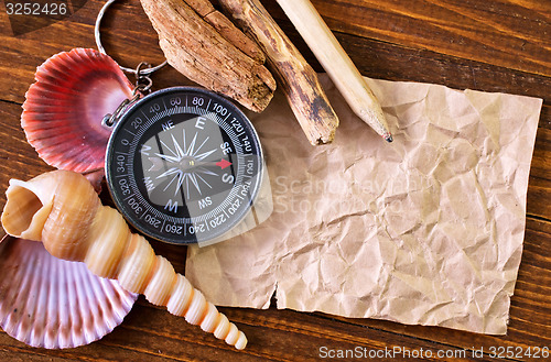 Image of sea shells and note