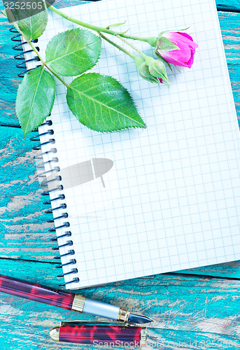 Image of rose and note