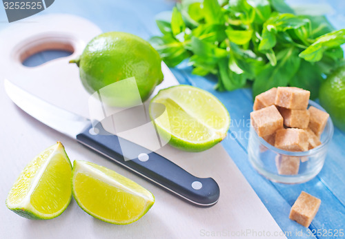 Image of fresh limes with sugar 