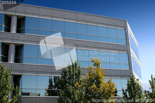 Image of Front of the Mirrored Business Building