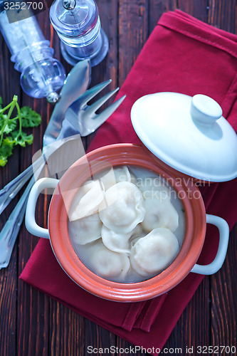 Image of pelmeni with meat