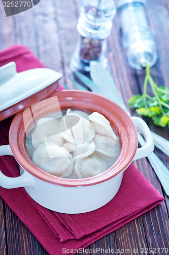 Image of pelmeni with meat