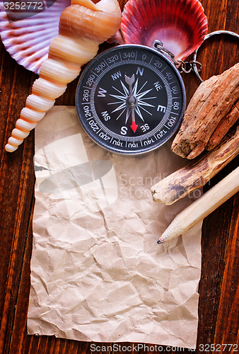 Image of sea shells and note
