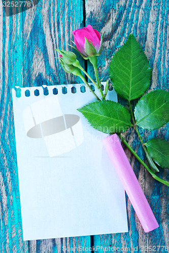 Image of rose and note