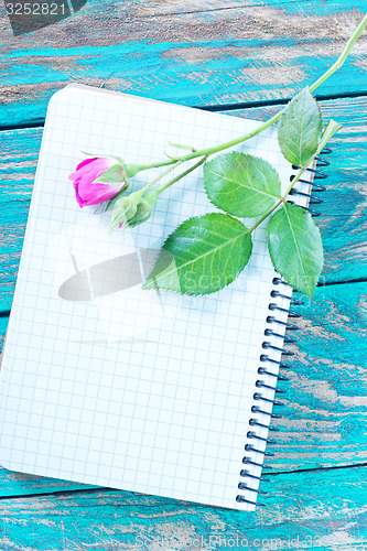 Image of rose and note