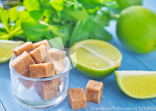 Image of fresh limes with sugar 