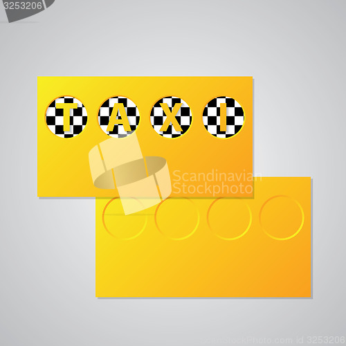 Image of Taxi business card design with cutout taxi text