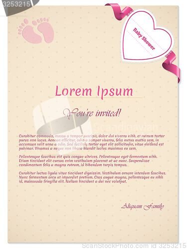 Image of Pink baby shower invitation