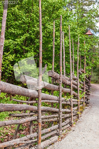 Image of Traditional Swedish wooden fence