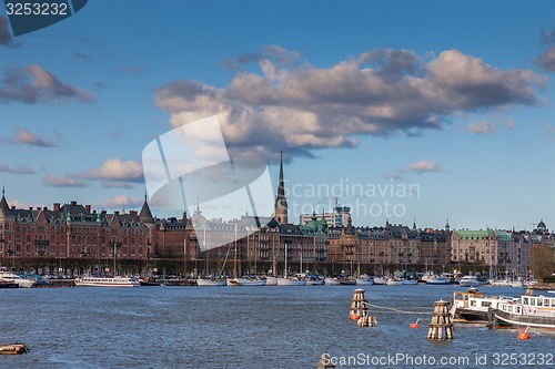 Image of Scenic summer panorama of the old Town in Stockholm, Sweden