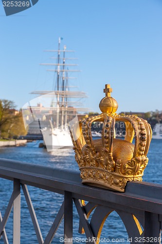 Image of Stockholm, Sweden - April 30, 2011: Sailing vessel &quot;Af Chapman&quot; (constructed in 1888) on Skeppsholmen