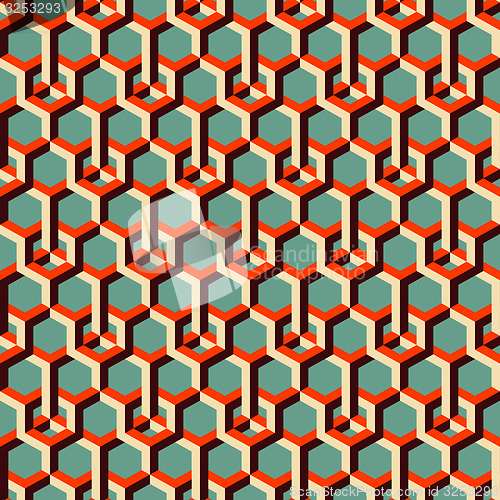 Image of 3d background with hexagons. 