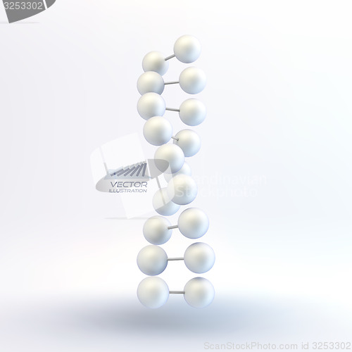 Image of Vector illustration of dna structure in 3d. With place for text.