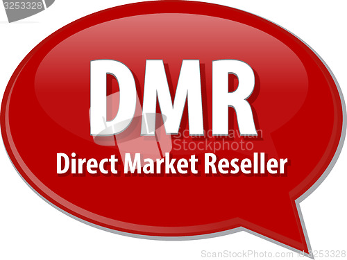 Image of DMR acronym word speech bubble illustration