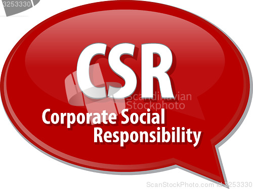 Image of CSR acronym word speech bubble illustration