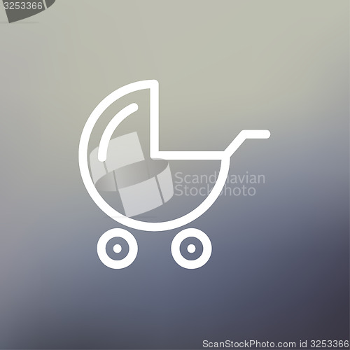 Image of Baby stroller thin line icon