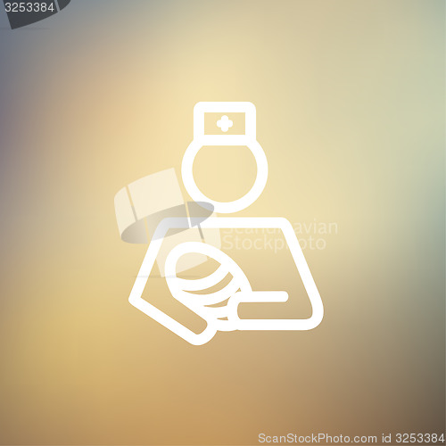 Image of Nurse holding the baby thin line icon