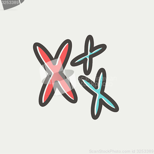 Image of Chromosomes thin line icon