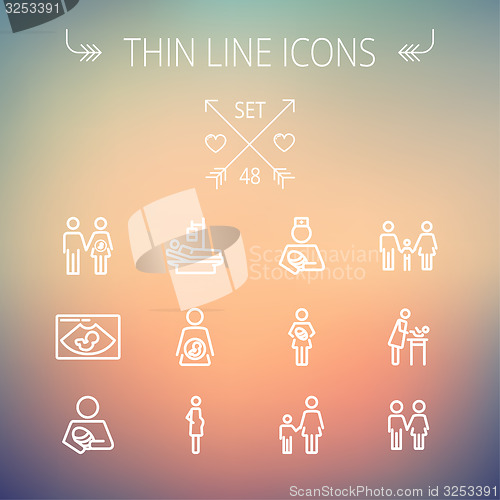 Image of Medicine thin line icon set