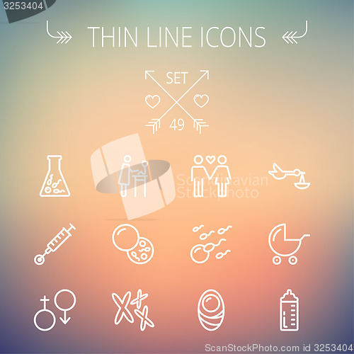 Image of Medicine thin line icon set