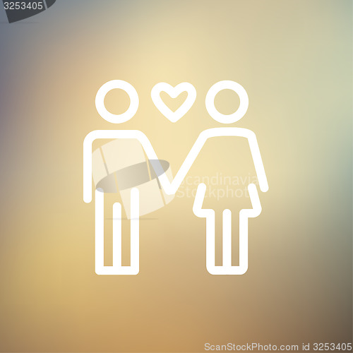 Image of Loving couple thin line icon