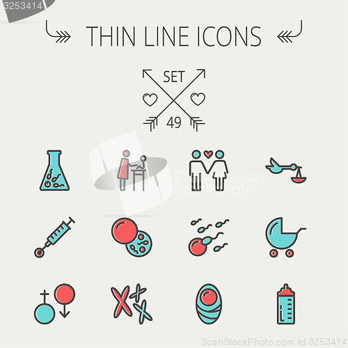 Image of Medicine thin line icon set