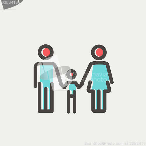 Image of Family thin line icon