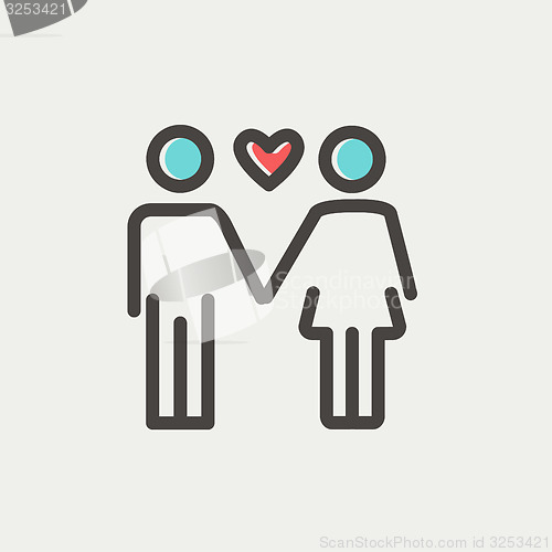 Image of Loving couple thin line icon