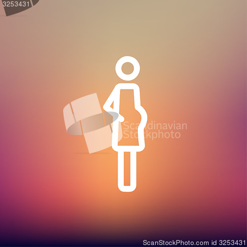 Image of Pregnant woman thin line icon