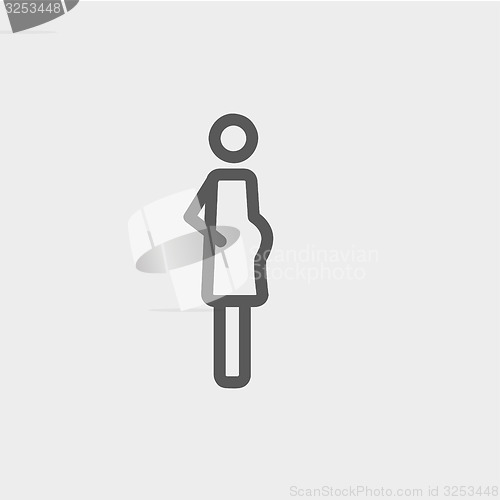 Image of Pregnant woman thin line icon