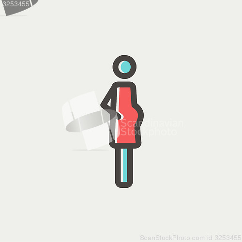 Image of Pregnant woman thin line icon