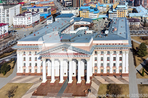 Image of Bird eye view on Tyumen region government. Russia