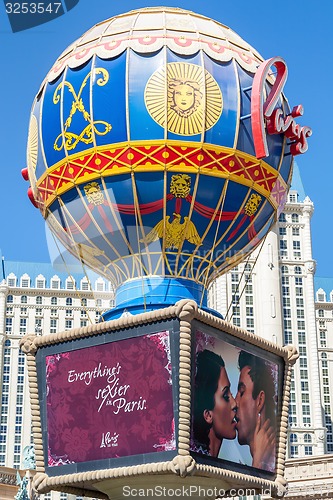 Image of LAS VEGAS - 14 MAY  2008  Paris Las Vegas hotel and Casino on Las Vegas Strip on May 14, 2008 in Las Vegas, Nevada.