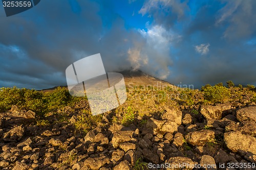 Image of Clouds over the volcanic mountain 