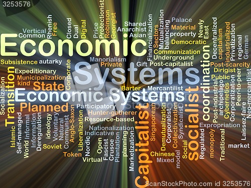 Image of Economic systems background concept glowing