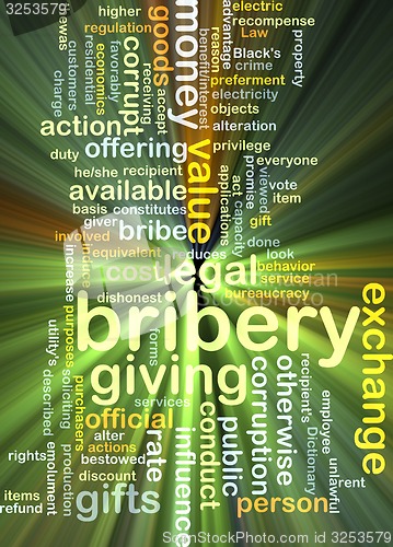 Image of Bribery background concept glowing