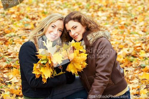Image of outdoor portrait of two young women