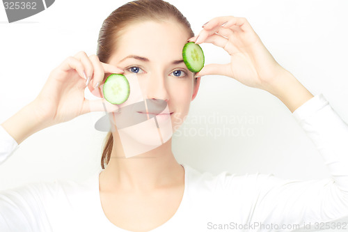 Image of young woman, clear skin concept theme