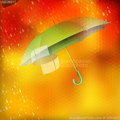 Image of Abstract umbrella and raindrops. EPS 10